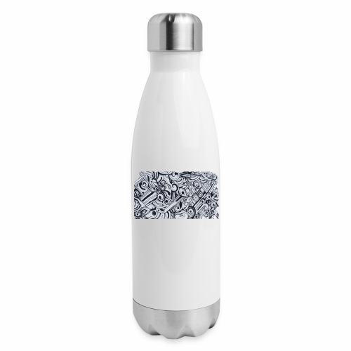 Wall painting Detroit - 17 oz Insulated Stainless Steel Water Bottle