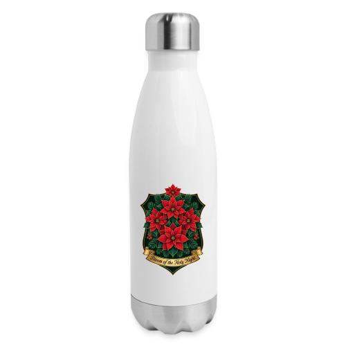 Poinsettia Crest T-Shirt - 17 oz Insulated Stainless Steel Water Bottle