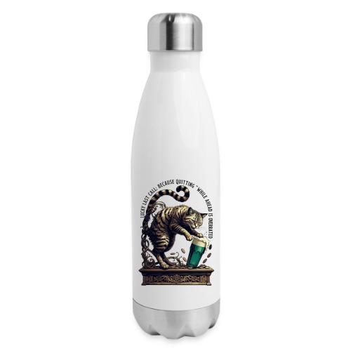 Lucky Last Call Cat Graphic Tee - 17 oz Insulated Stainless Steel Water Bottle