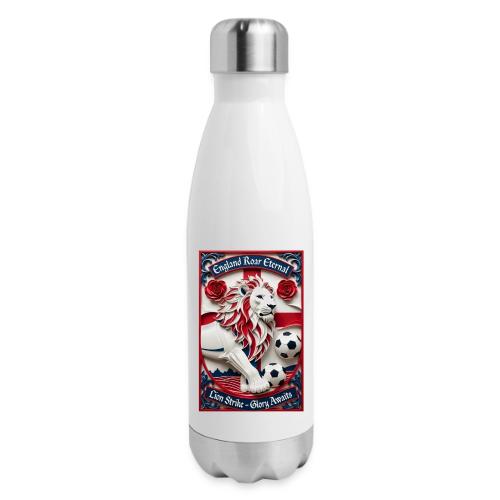 England Lion Soccer T Shirt, Football Pride Gift - 17 oz Insulated Stainless Steel Water Bottle