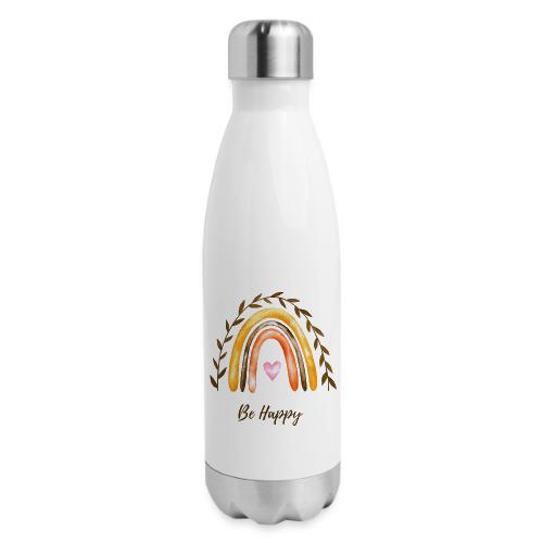 Be happy - 17 oz Insulated Stainless Steel Water Bottle