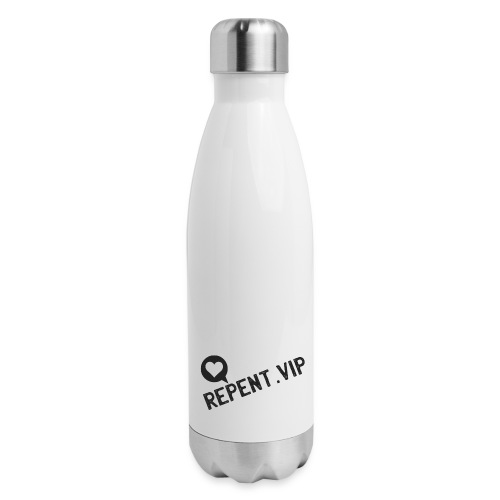 Repent in Black Stamped with Heart Logo - Insulated Stainless Steel Water Bottle