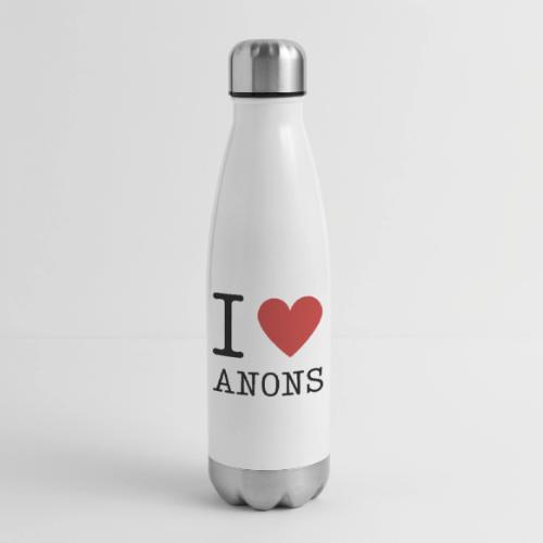 I <3 ANONS - 17 oz Insulated Stainless Steel Water Bottle