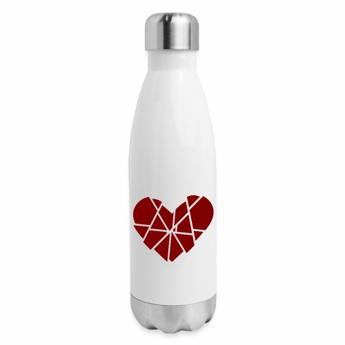 Heart Broken Shards Anti Valentine's Day - 17 oz Insulated Stainless Steel Water Bottle