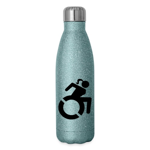Wheelchair woman symbol. lady in wheelchair - Insulated Stainless Steel Water Bottle