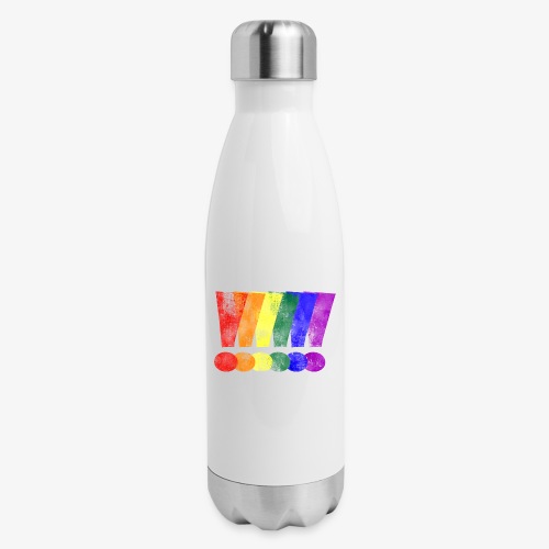 Distressed LGBT Gay Pride Exclamation Points - 17 oz Insulated Stainless Steel Water Bottle