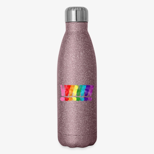 Distressed Gilbert Baker LGBT Pride Exclamation - Insulated Stainless Steel Water Bottle