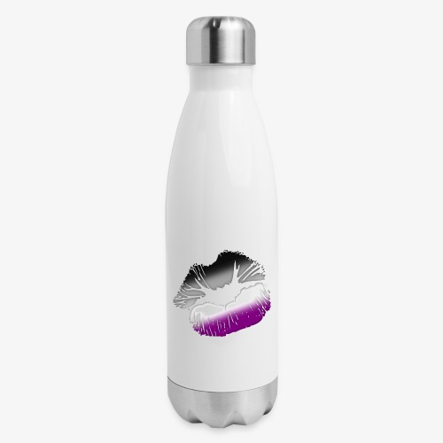 Asexual Pride Big Kissing Lips - Insulated Stainless Steel Water Bottle