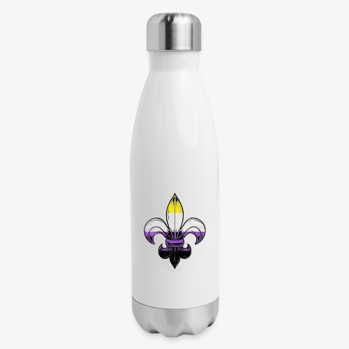 Nonbinary Pride Flag Fleur de Lis TShirt - Insulated Stainless Steel Water Bottle