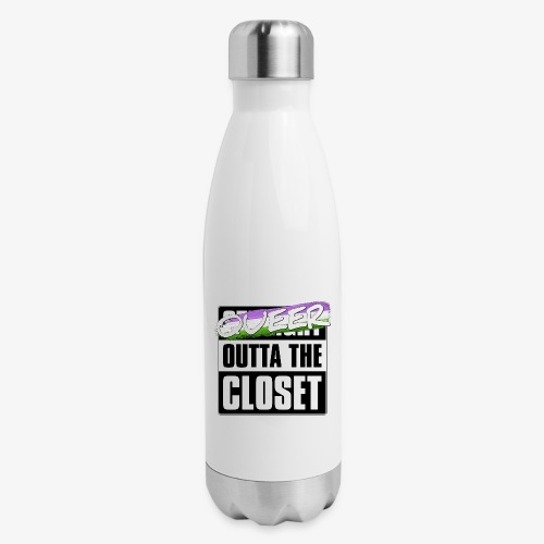 Queer Outta the Closet - Genderqueer Pride - Insulated Stainless Steel Water Bottle