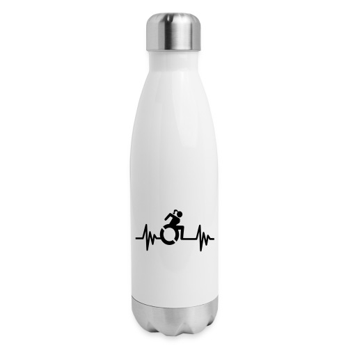 Wheelchair girl with a heartbeat. frequency # - Insulated Stainless Steel Water Bottle