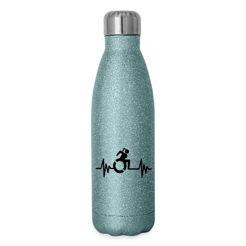 Wheelchair girl with a heartbeat. frequency # - Insulated Stainless Steel Water Bottle