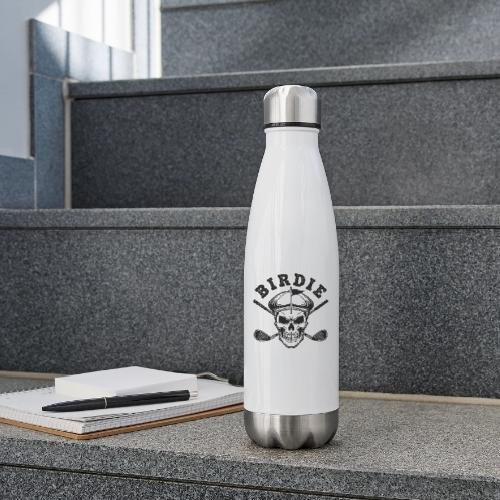 BIRDIE Skull - Golf Player Gift Tee Edgy Skeleton - 17 oz Insulated Stainless Steel Water Bottle