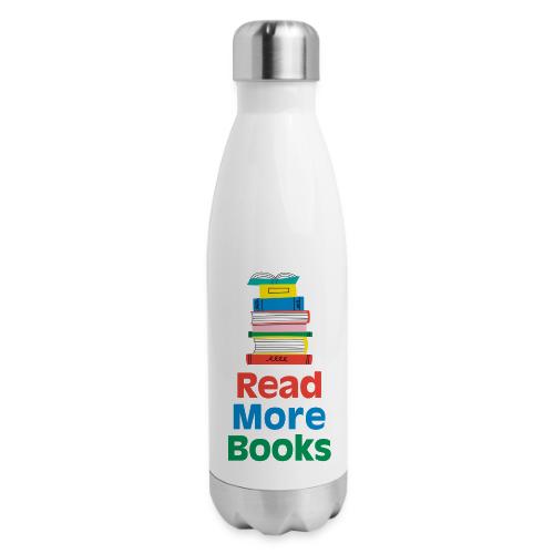 Read More Books Stacked - 17 oz Insulated Stainless Steel Water Bottle