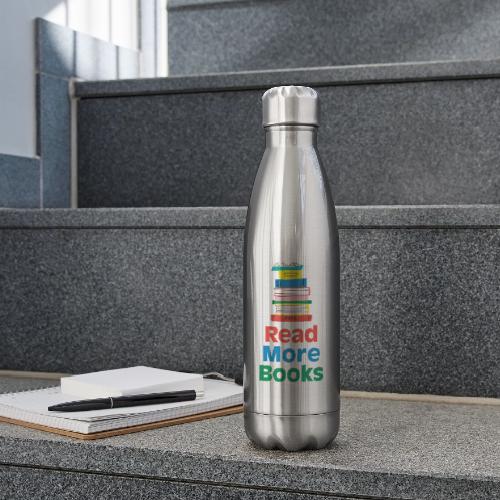 Read More Books Stacked - 17 oz Insulated Stainless Steel Water Bottle