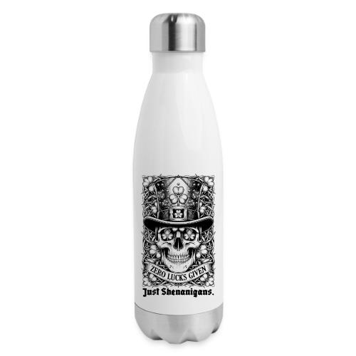 Salty Shamrock Skull T-Shirt - 17 oz Insulated Stainless Steel Water Bottle