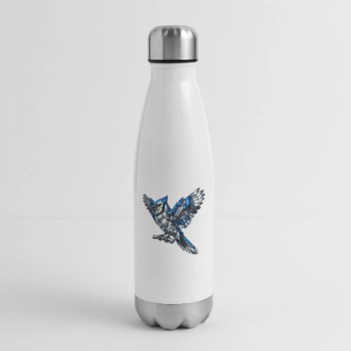 Silver Blue Jay Open Wing Perch - 17 oz Insulated Stainless Steel Water Bottle
