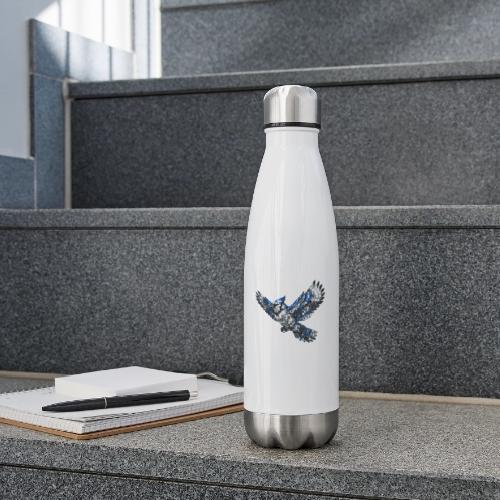 Silver Blue Jay in Flight - 17 oz Insulated Stainless Steel Water Bottle