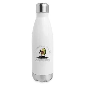 Running Is Tough AvoCardio Funny Pun Workout - 17 oz Insulated Stainless Steel Water Bottle - white - Right