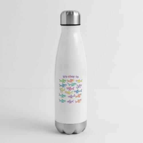 It’s Okay To – Cute Pastel Shark - 17 oz Insulated Stainless Steel Water Bottle