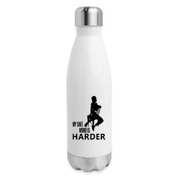 My safe word is Harder BDSM Fetish RPG - 17 oz Insulated Stainless Steel Water Bottle - white - Right