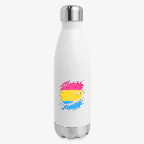 Pansexual Pride Flag Ripped Reveal - Insulated Stainless Steel Water Bottle