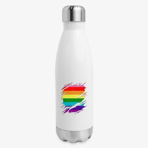 Original Gilbert Baker LGBT Gay Pride Flag Ripped - Insulated Stainless Steel Water Bottle