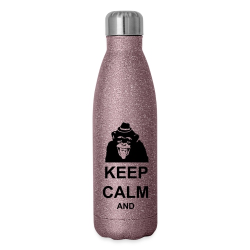 KEEP CALM MONKEY CUSTOM TEXT - 17 oz Insulated Stainless Steel Water Bottle