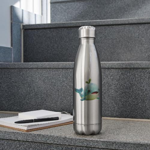 Playful Green-Blue Baby Whale - 17 oz Insulated Stainless Steel Water Bottle
