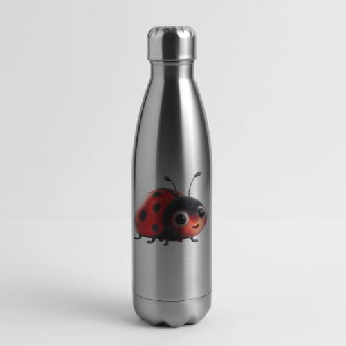 Adorable Cartoon Ladybug with Big Eyes - 17 oz Insulated Stainless Steel Water Bottle