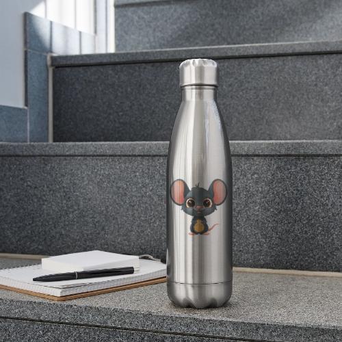 Joyful Cartoon Baby Mouse Smiling Brightly - 17 oz Insulated Stainless Steel Water Bottle