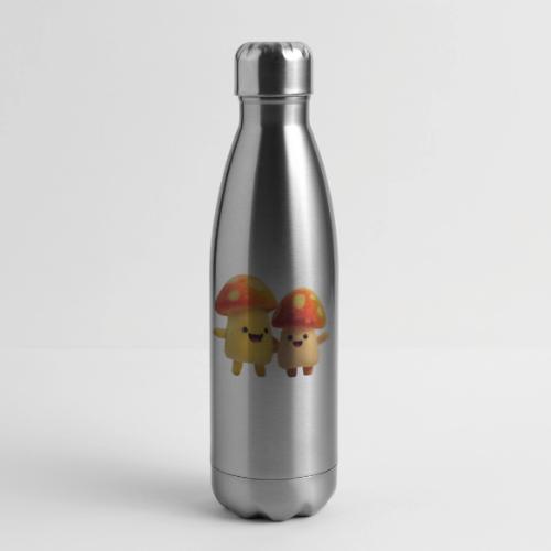 Joyful Cartoon Mushroom Duo - 17 oz Insulated Stainless Steel Water Bottle