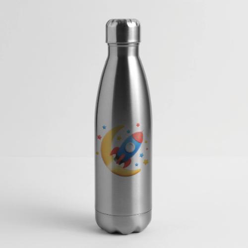 Rocket to the Crescent Moon - 17 oz Insulated Stainless Steel Water Bottle