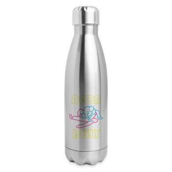 Brazilian Jiu Jitsu: BJJ Neon Knee On Belly Essent - 17 oz Insulated Stainless Steel Water Bottle - silver - Right