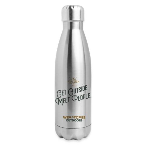 Get Outside. Meet People. Two Tone. - 17 oz Insulated Stainless Steel Water Bottle
