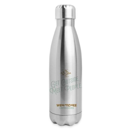 Get Outside. Meet People. 2-Tone, Alternate - 17 oz Insulated Stainless Steel Water Bottle