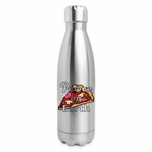 Peace on Earth, Mozzarella Pepperoni Pizzeria Pie. - Insulated Stainless Steel Water Bottle