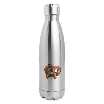 I Wonder If Pretzels St Paddys Player Coach Thinks - 17 oz Insulated Stainless Steel Water Bottle - silver - Right