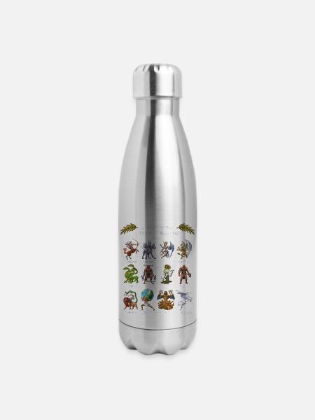Ancient Greek Mythology Monsters - 17 oz Insulated Stainless Steel Water Bottle - silver