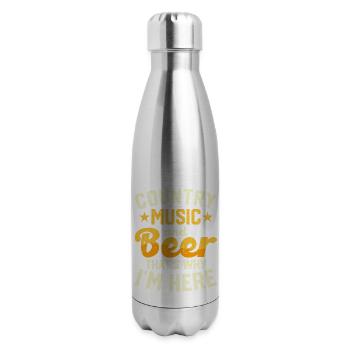 Country Music Countrymusic Beer - 17 oz Insulated Stainless Steel Water Bottle - silver - Right