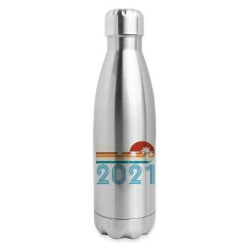 Vintage 2021 Vintage Anniversaire Rétro Vintage - Bouteille isotherme en inox - argent clair - Droite