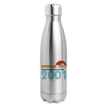 Vintage 2001 Vintage Anniversaire Rétro Vintage - Bouteille isotherme en inox - argent clair - Droite