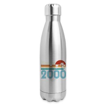 Vintage 2000 Vintage Anniversaire Rétro Vintage - Bouteille isotherme en inox - argent clair - Droite