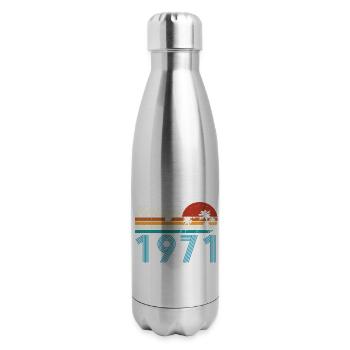 Vintage 1971 Vintage Anniversaire Rétro Vintage - Bouteille isotherme en inox - argent clair - Droite
