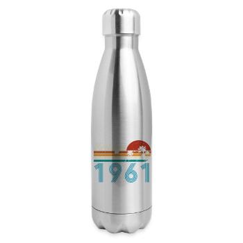 Vintage 1961 Vintage Anniversaire Rétro Vintage - Bouteille isotherme en inox - argent clair - Droite