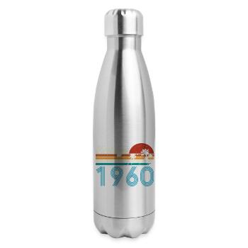 Vintage 1960 Vintage Anniversaire Rétro Vintage - Bouteille isotherme en inox - argent clair - Droite