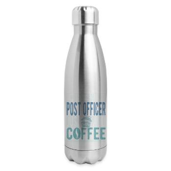 Instant Post Officer Just Add Coffee - 17 oz Insulated Stainless Steel Water Bottle - silver - Right