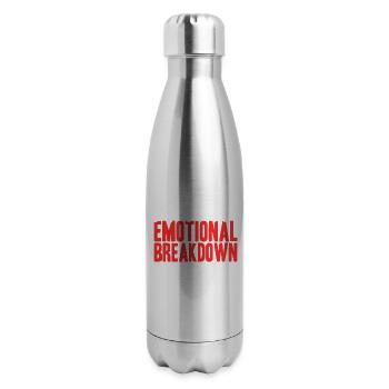 In The Event Of An Emotional Breakdown Cat - 17 oz Insulated Stainless Steel Water Bottle - silver - Right