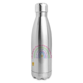 Sunshine and 3D Printing Cute Rainbow Graphic - 17 oz Insulated Stainless Steel Water Bottle - silver - Right