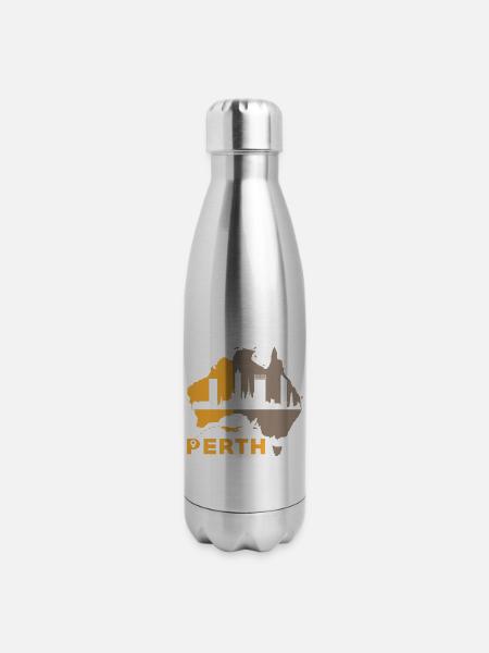 Perth Western Australia Souvenir - 17 oz Insulated Stainless Steel Water Bottle - silver